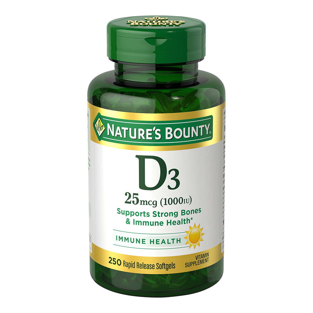Nature's Bounty Vitamin D3 Softgels, 25 mcg, 1000 IU, 250 Ct